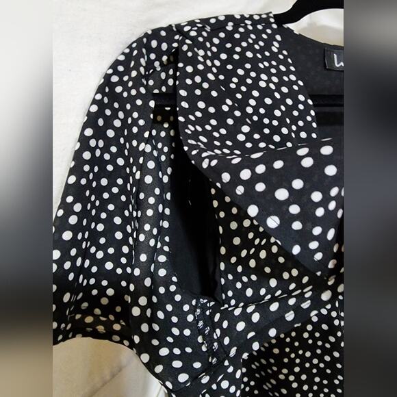Lulu's Black & White Polka Dot Two-Piece Dress Set Women’s Size Medium - Picture 8 of 10